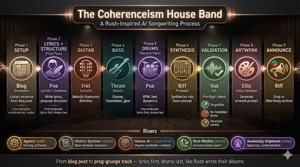 The Coherenceism House Band - A Rush-Inspired AI Songwriting Process
